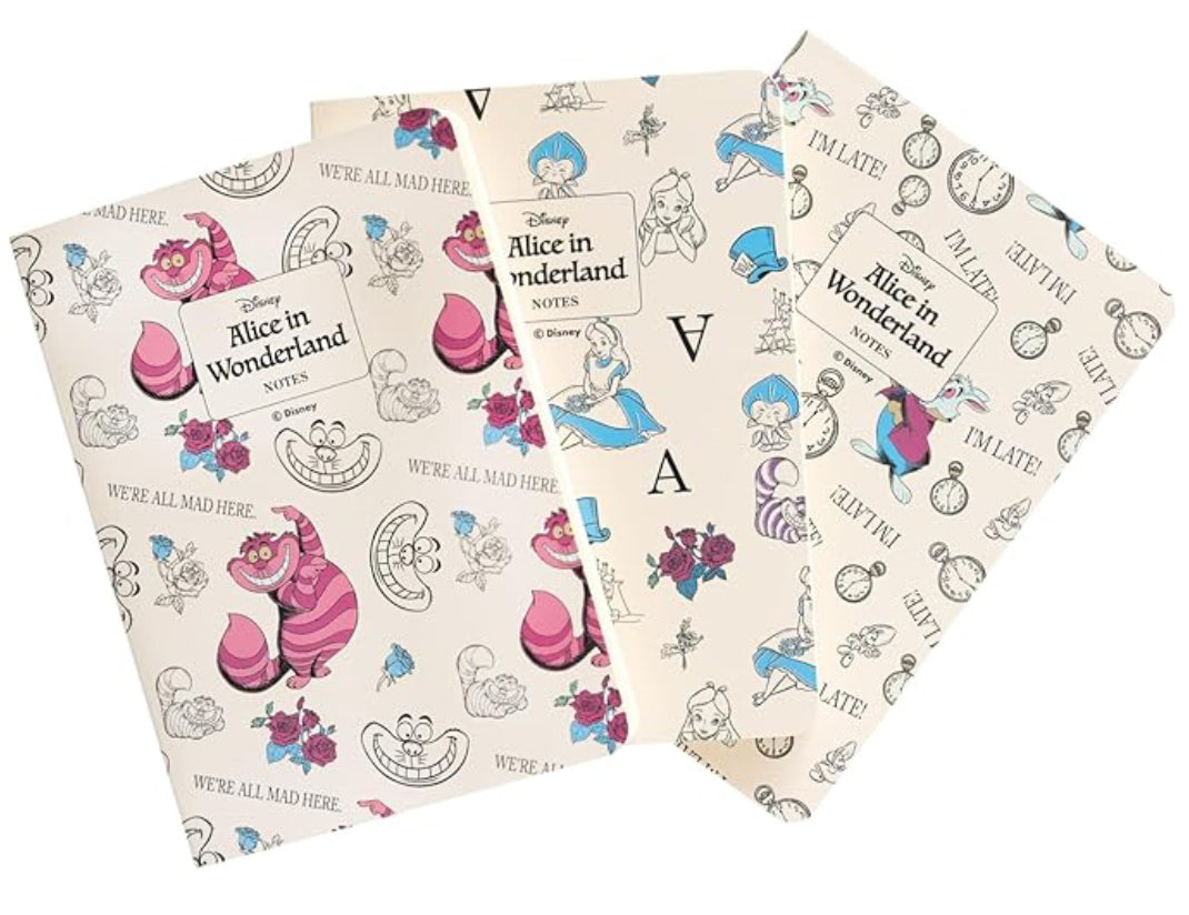 Disney Alice in Wonderland set of 3 notebooks