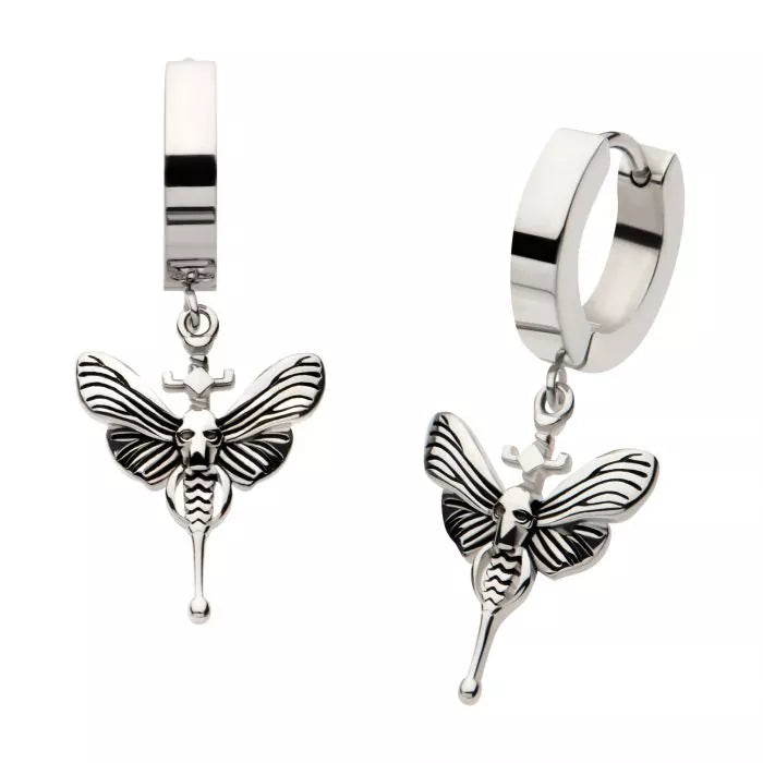 Death Moth Huggie Hoops
