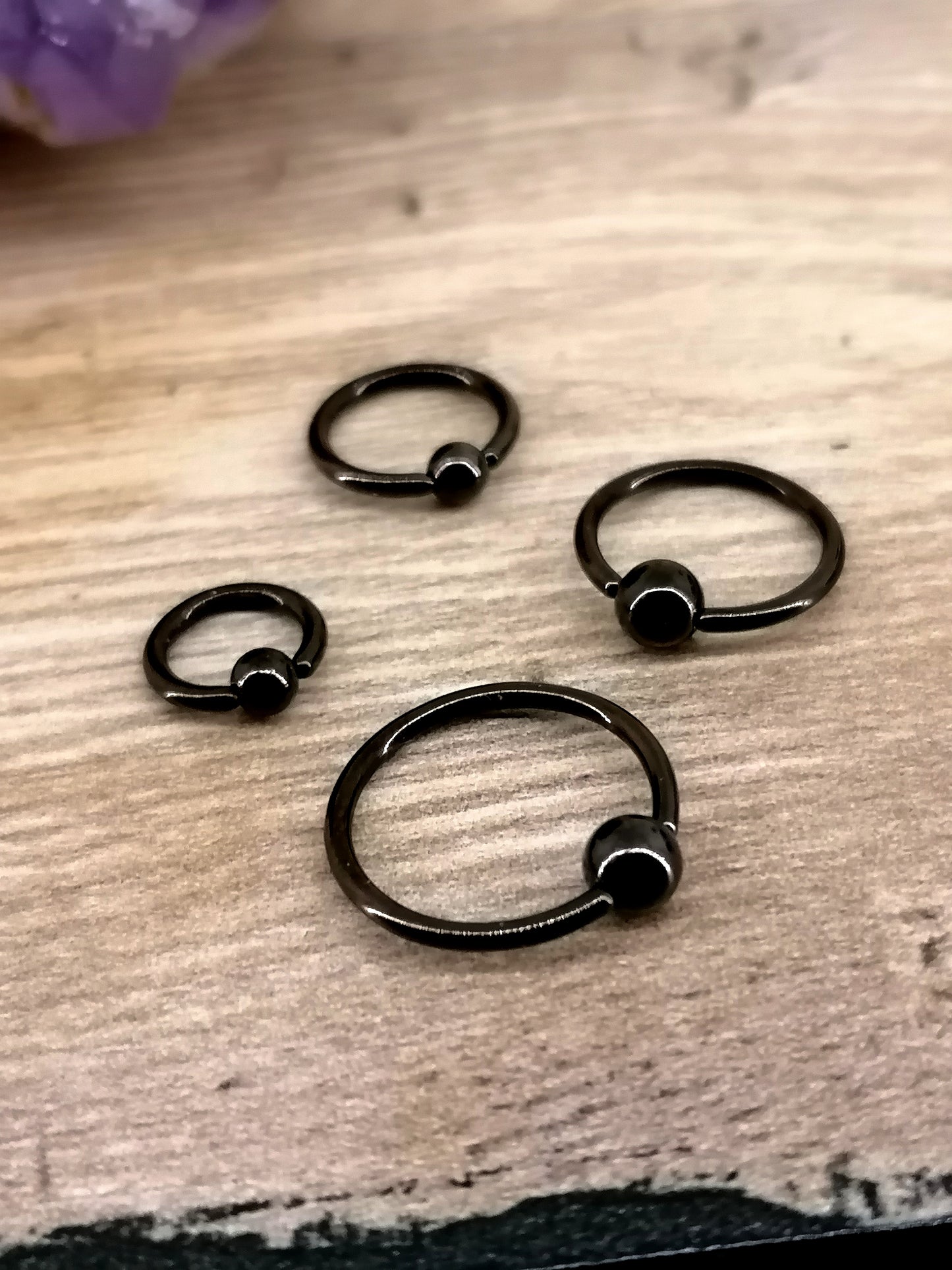 Black PVD 1.2mm / 1.6mm BCR (Ball Closure Ring)