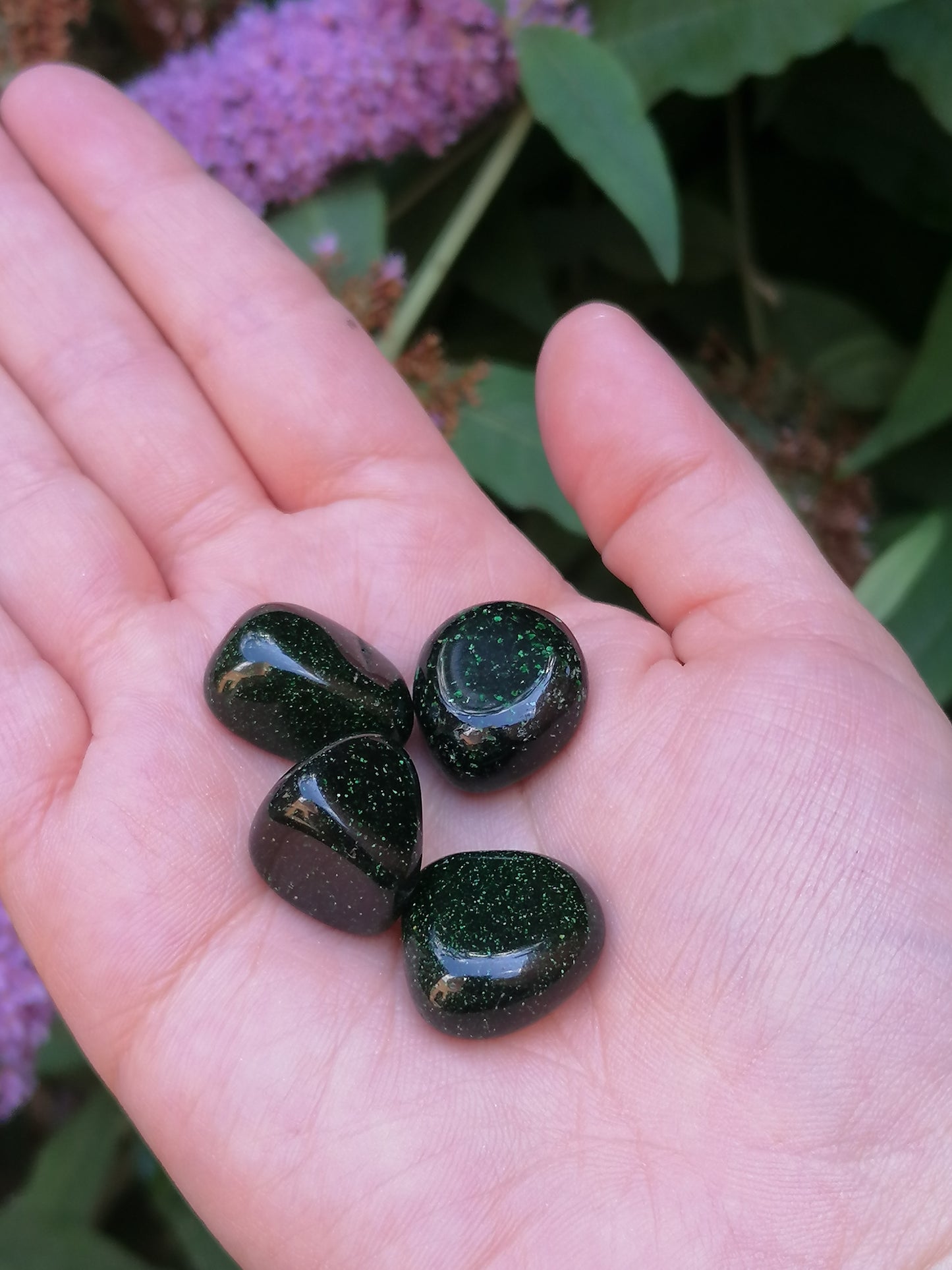 Green Goldstone Tumble Stones