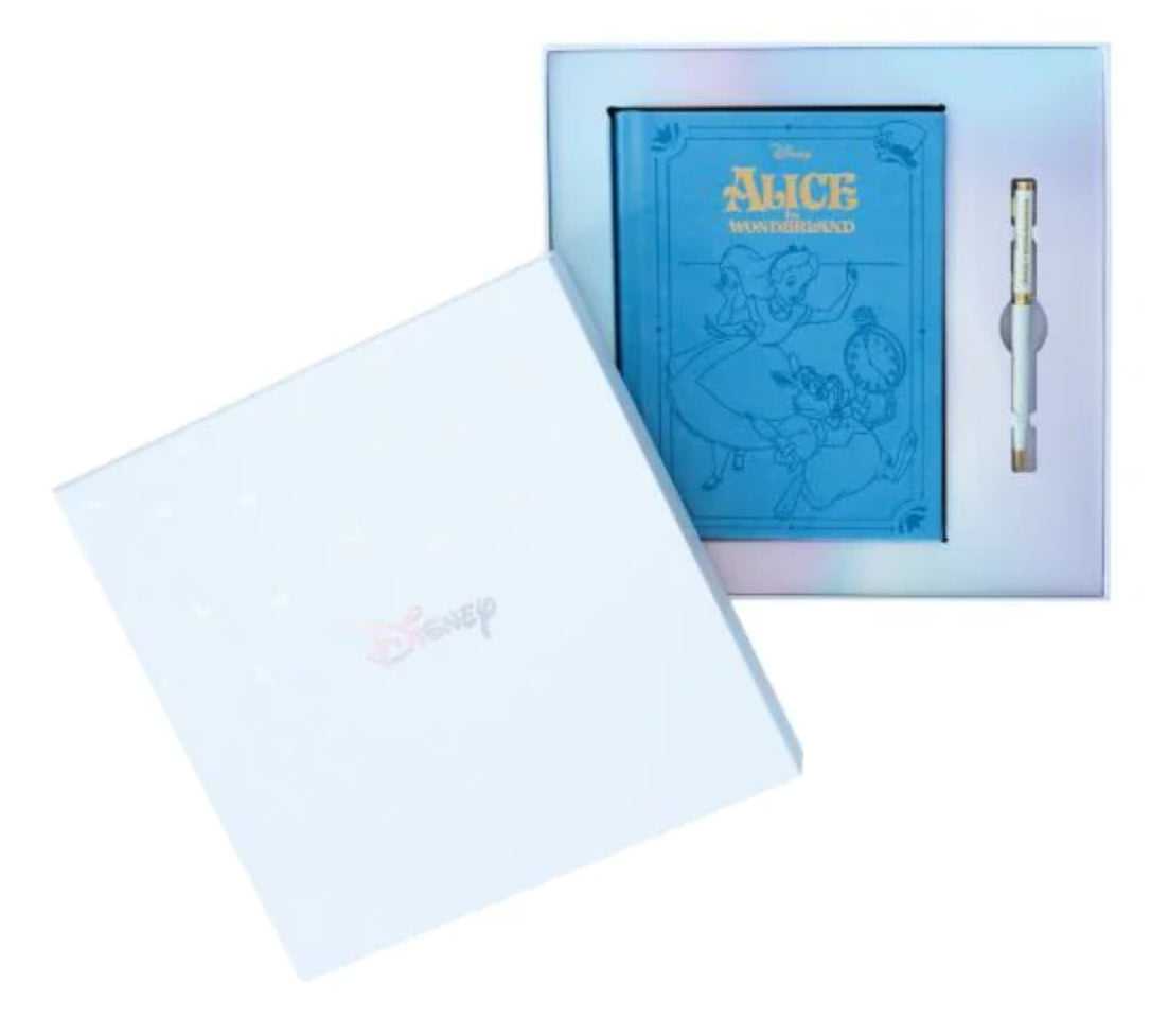 Disney Alice in Wonderland embossed notebook & pen set