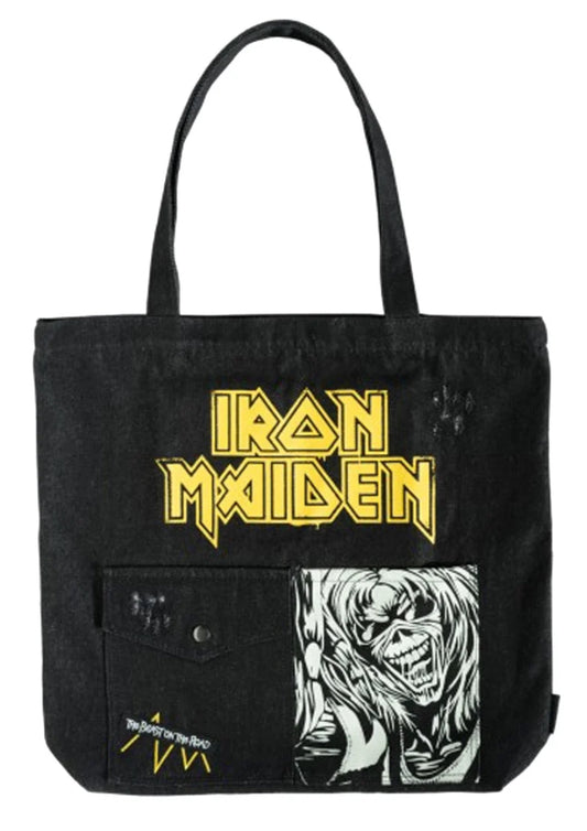 Iron maiden canvas tote bag