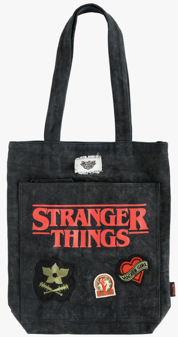 Stranger Things patch tote bag