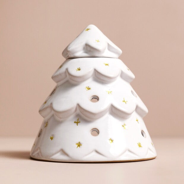 White Christmas tree wax burner
