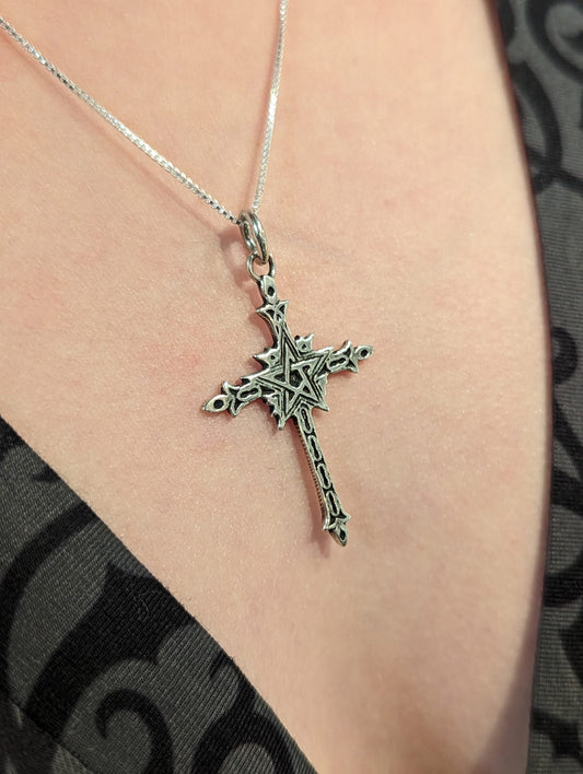 Cross with pentagram