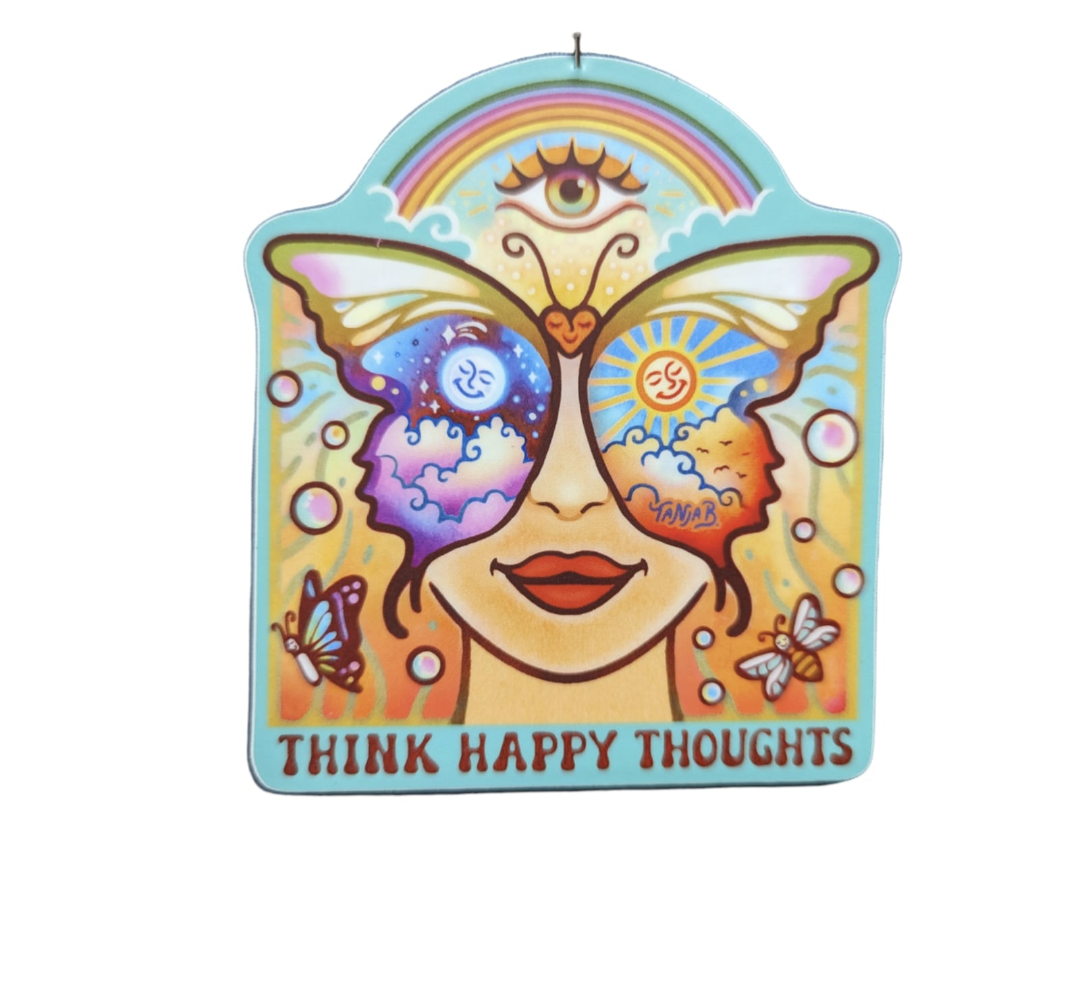 Thing happy thoughts vinyl sticker