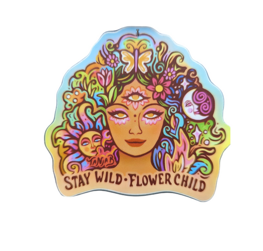 Stay Wild flower child vinyl sticker