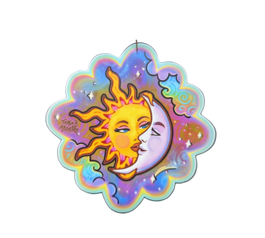 Sun and moon vinyl sticker