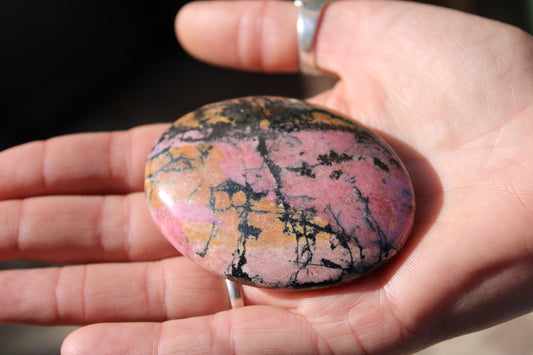 Rhodonite Palm Stone