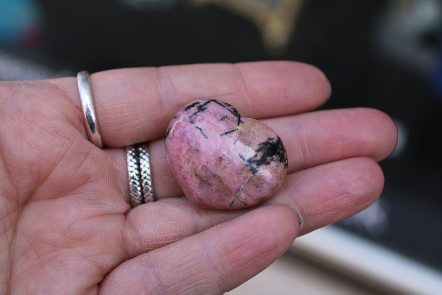 Rhodonite Heart Stone