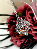 Lotus Flower Mandala Necklace and Earring Set