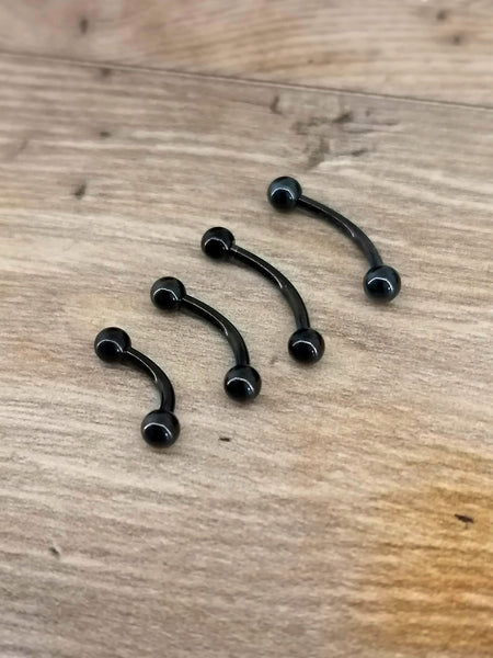 Black PVD 1.2mm Curved Barbell