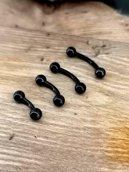 Black PVD 1.6mm Curved Barbell
