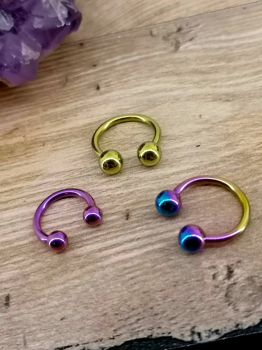 Anodised Titanium 1.2mm / 1.6mm Horseshoe (CBB)