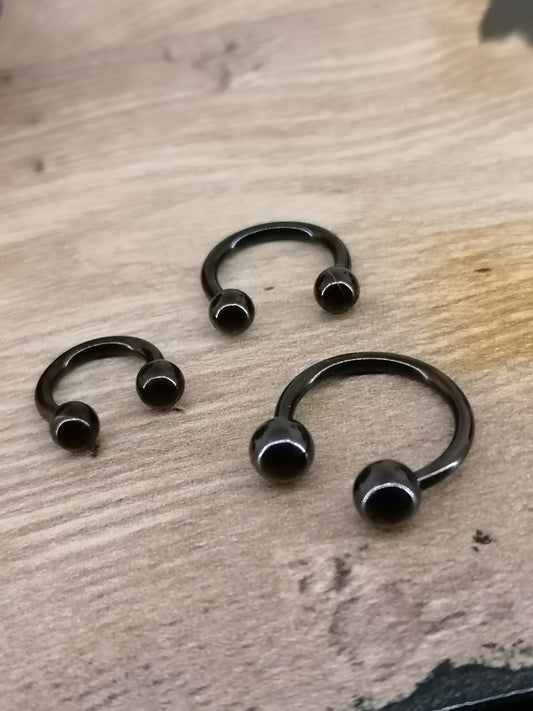 Black PVD 1.2mm / 1.6mm Horseshoe (CBB)