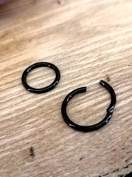 Black PVD 1.2mm Hinged Segment Ring (Clicker)