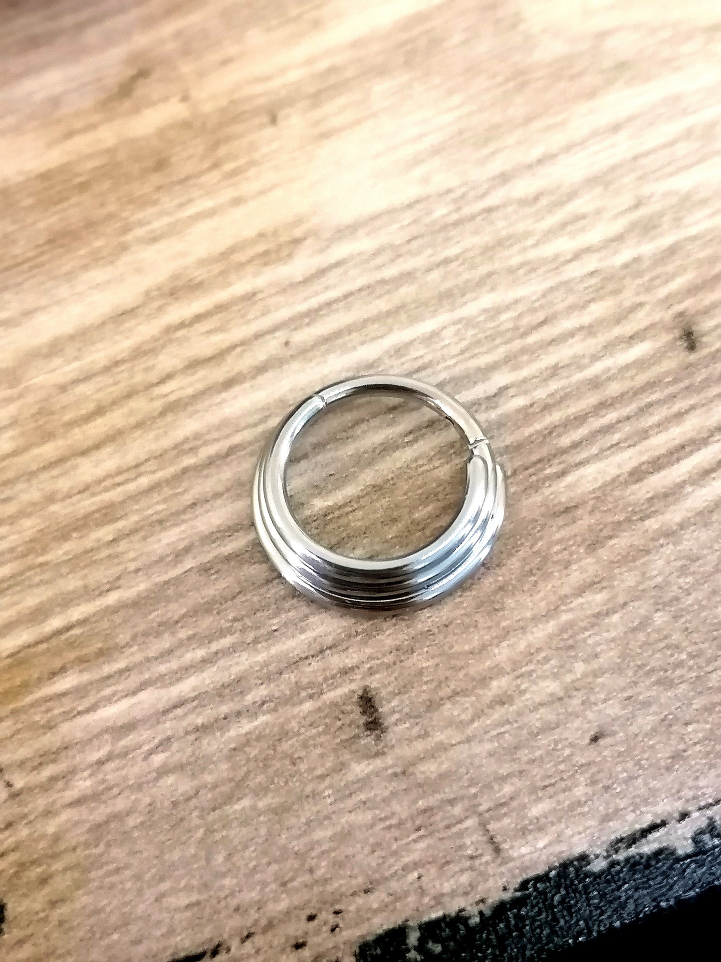 titanium 1.2mm Triple Layer Hinged Segment Ring (Clicker)