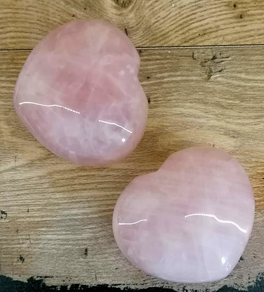 Rose Quartz Heart Palm Stone