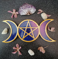 Triple Moon Pentagram Ash Catcher
