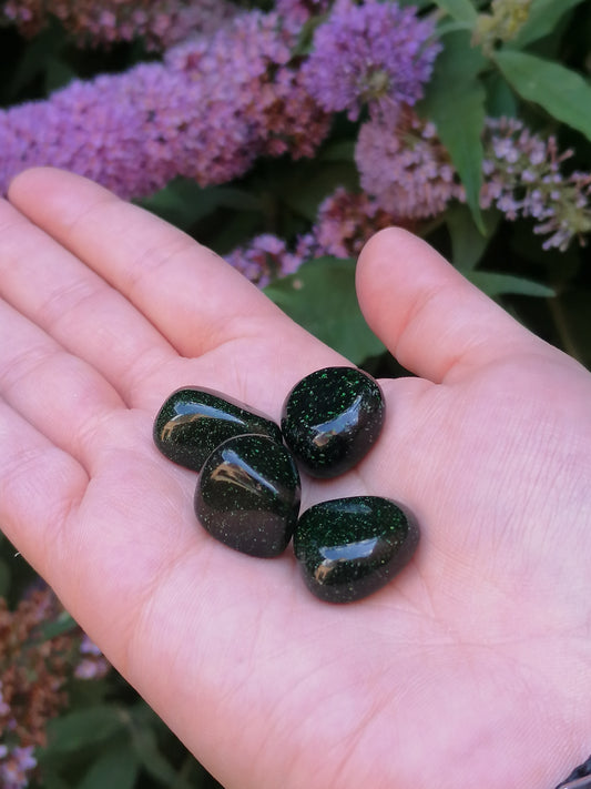 Green Goldstone Tumble Stones