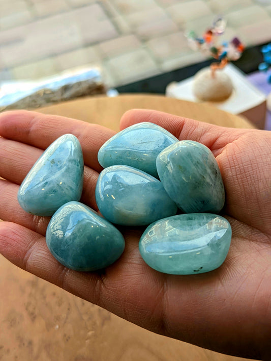 Large Aquamarine Tumble Stones