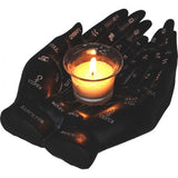 Palmist's Guide Black Chiromancy Hands Candle Holder