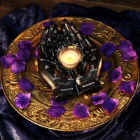Palmist's Guide Black Chiromancy Hands Candle Holder