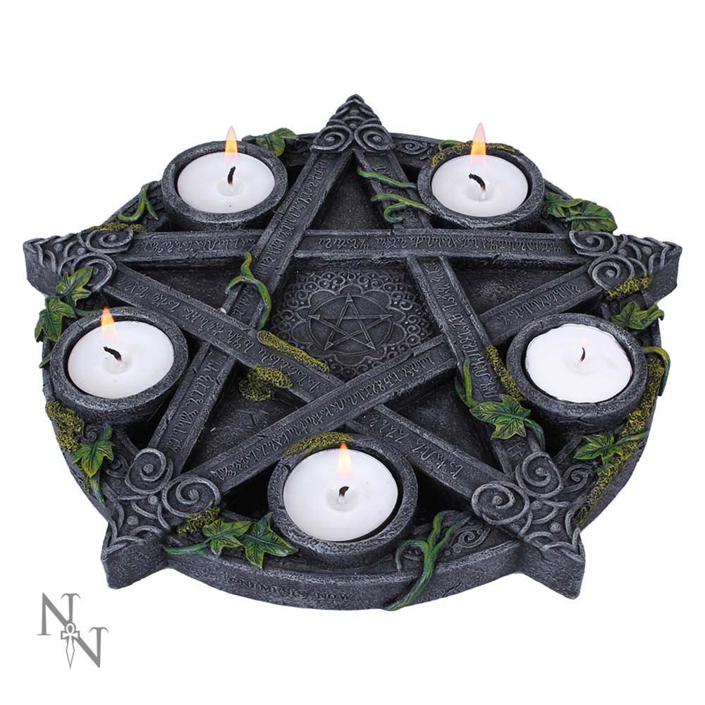 Wiccan Pentagram Tea Light Holder 25.5cm